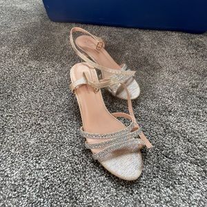 strapped rhinestone heels